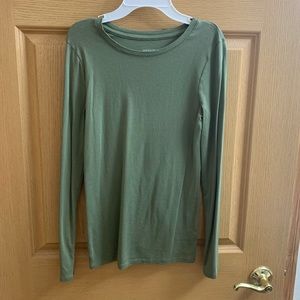 Olive green long sleeve top